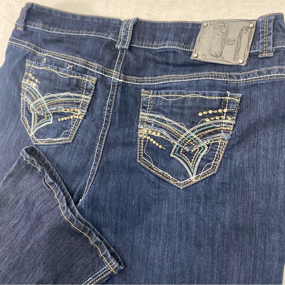 Hydraulic Jeans Curvy Womens Size 20w Metro Flare Embroidered Pocket Jeans- bb